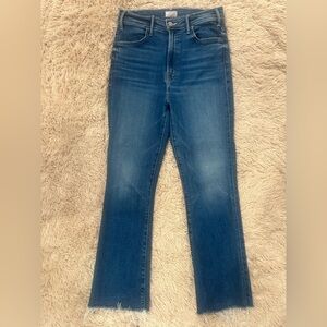 MOTHER - the Hustler Ankle Frayed Jeans in Classic Blue